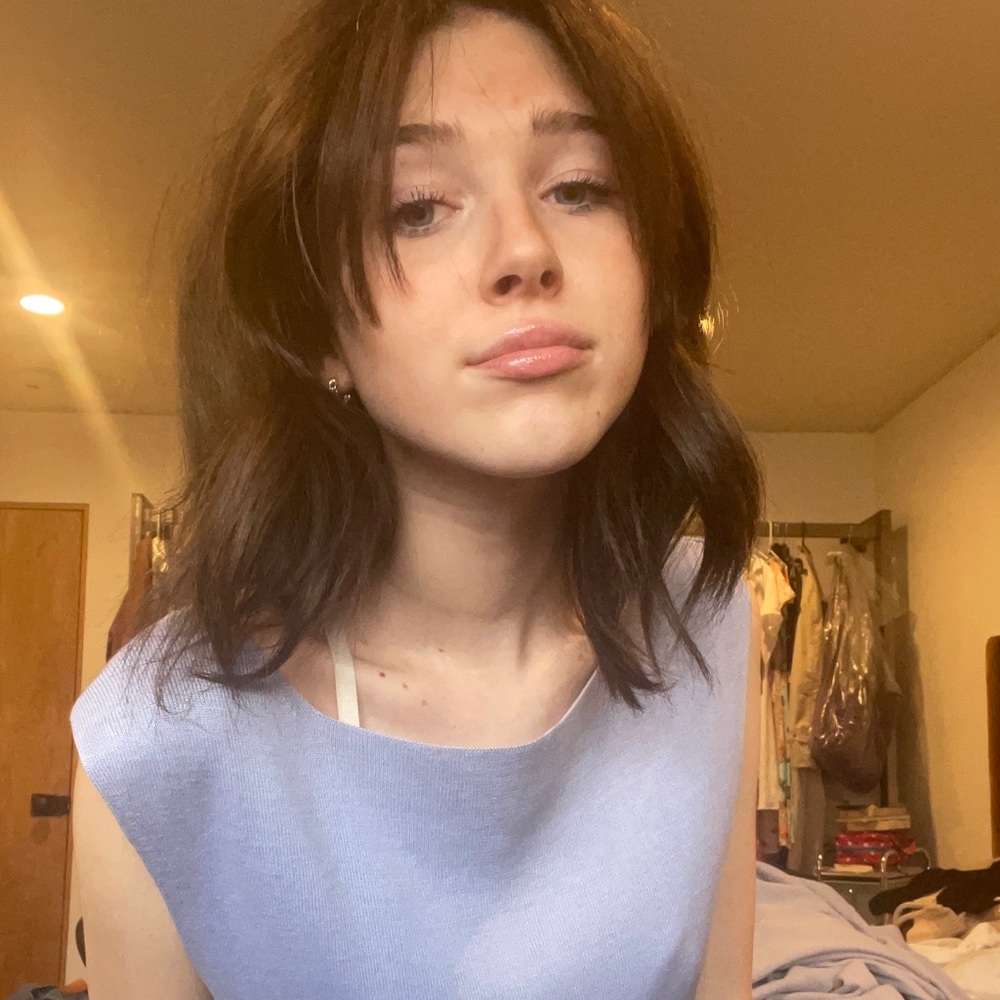 purple tank sweater